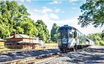 NYC round end observation car Hickory Creek passing the ex-NYC passenger depot in Stuyvesant, NY 